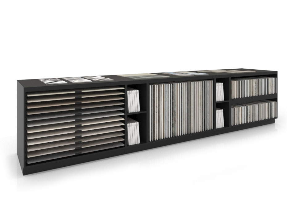 Composición 208 mesa técnica para azulejos lateral negro