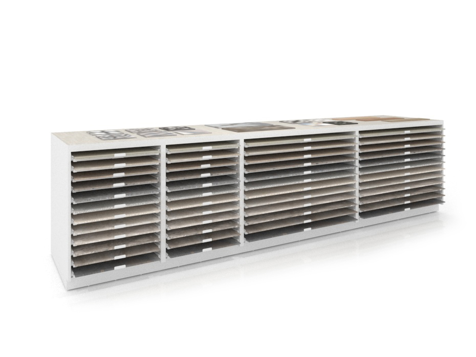 Composición 209 banco cajoneras azulejos lateral blanco lateral