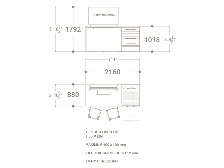 Expositor digitalizado para azulejos Composición 211 plano