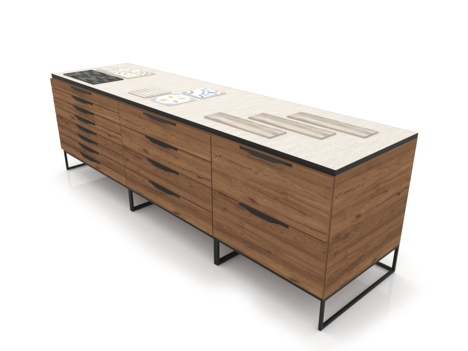 banco técnico para exponer azulejos 218 negro aerea