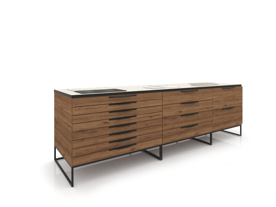 banco técnico para exponer azulejos 218 negro lateral