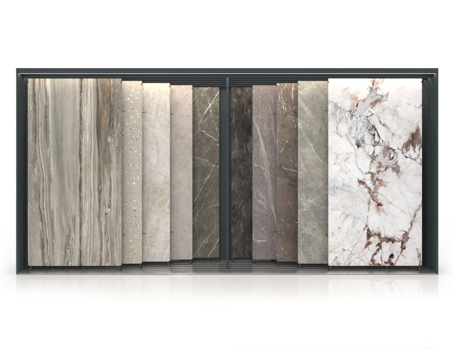 Expositor multiformato para azulejos Composición 221 5 luz antracita frontal