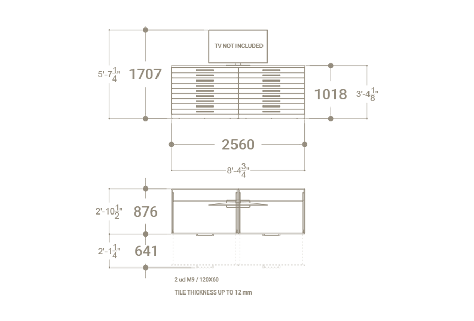 Expositor digital para cerámica Composición 223 plata plano