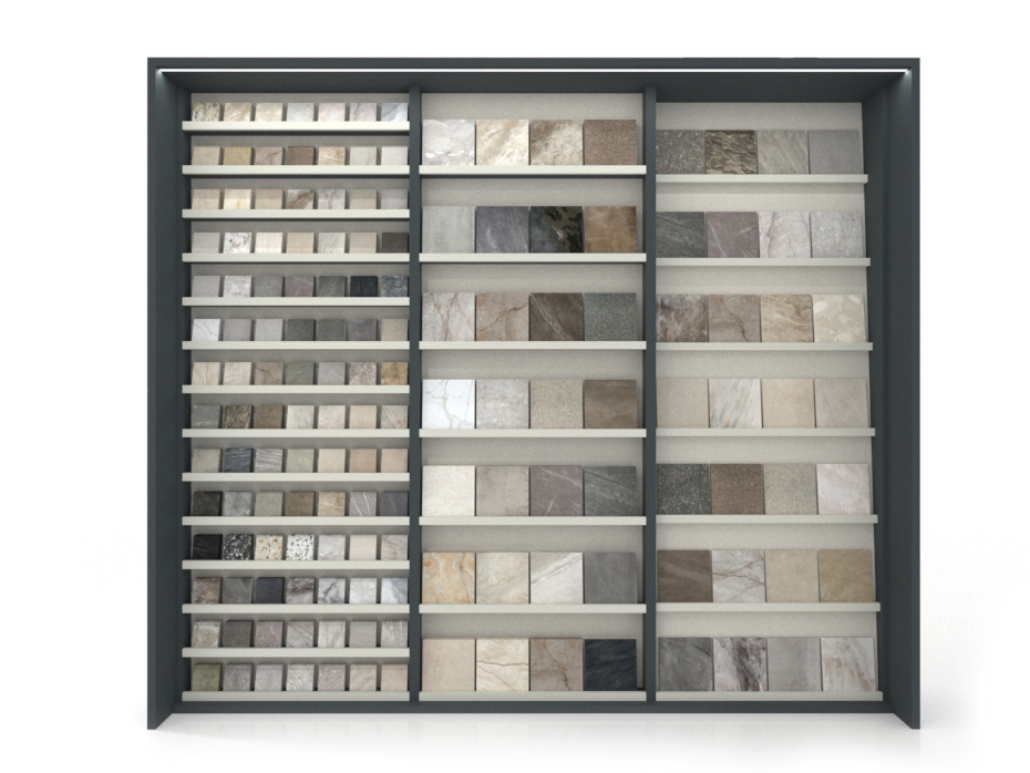 Expositor azulejos para tiendas Composición 224 antracita frontal