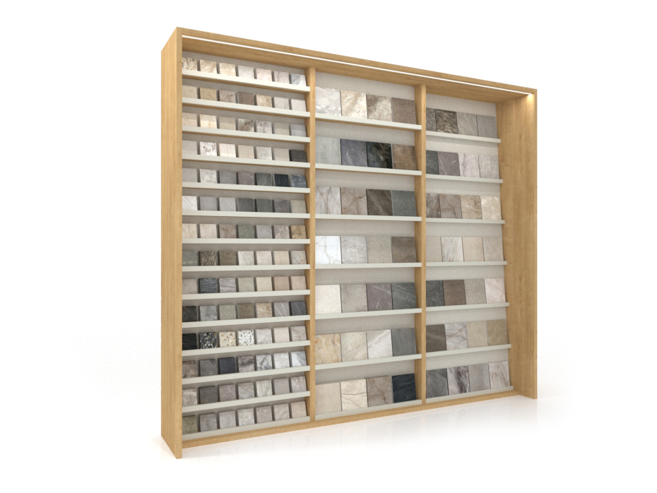 Expositor azulejos para tiendas Composición 224 madera lateral