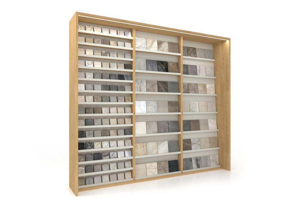 Expositor azulejos para tiendas Composición 224 madera lateral