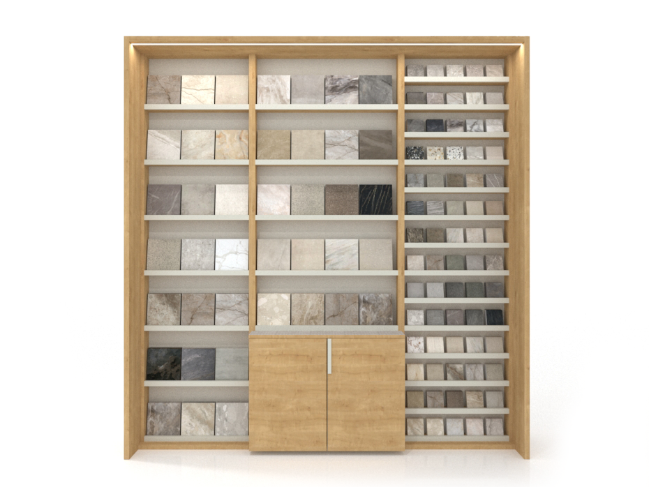 Expositores para cerámica Composición 225 madera frontal