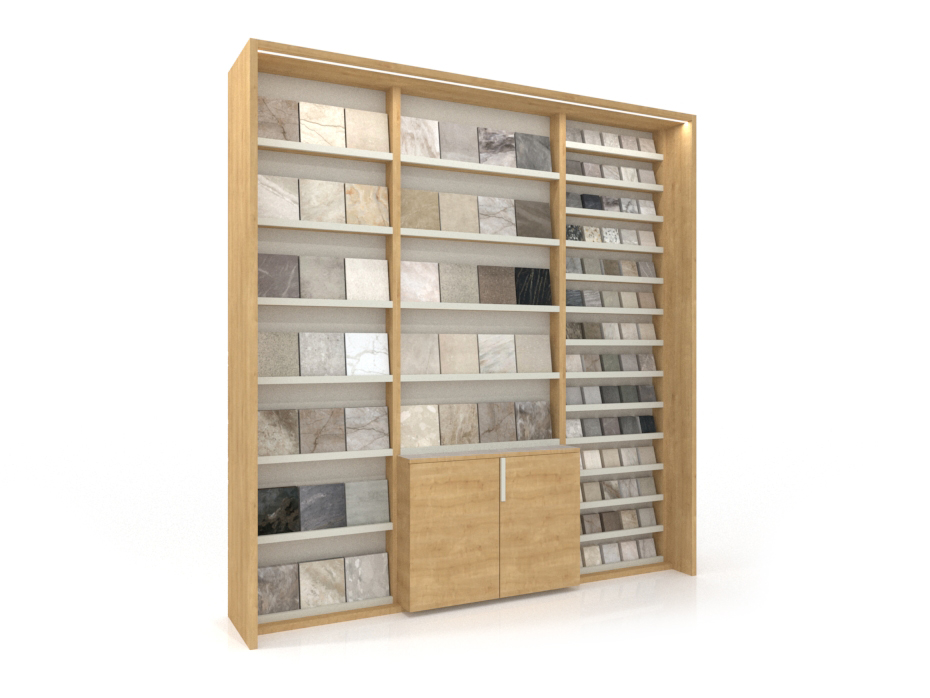 Expositores para cerámica Composición 225 madera lateral