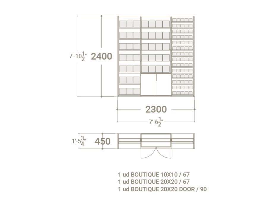 Expositores para cerámica Composición 225 madera plano