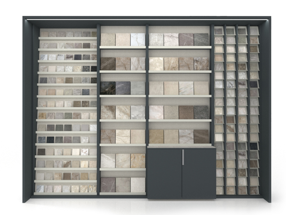 Ceramoteca modular para pequeño formato Composición 227 antracita frontal