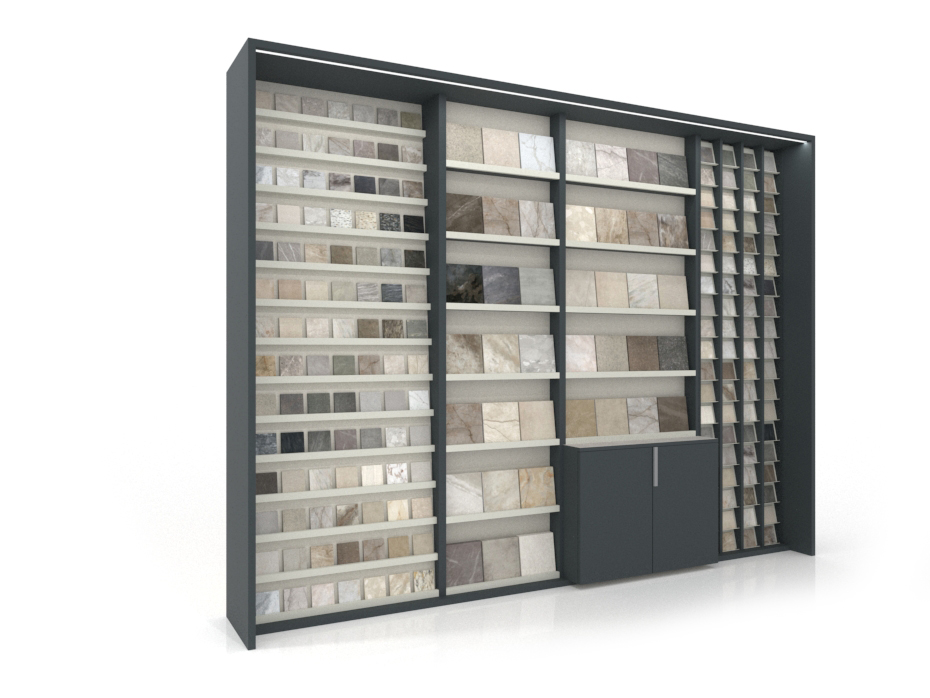Ceramoteca modular para pequeño formato Composición 227 antracita lateral