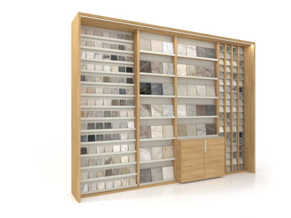 Ceramoteca modular para pequeño formato Composición 227 madera frontal