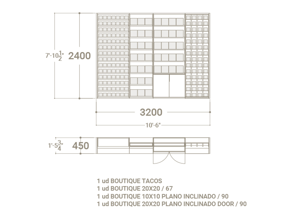 Ceramoteca modular para pequeño formato Composición 227 plano