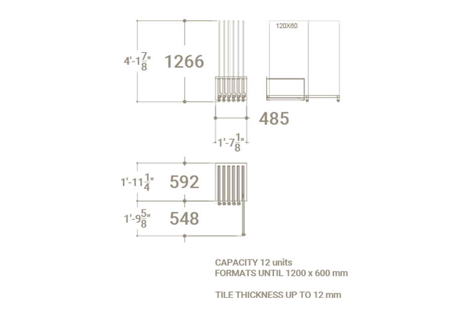 Módulo expositor de azulejos CR Chicago 120x60 Plano