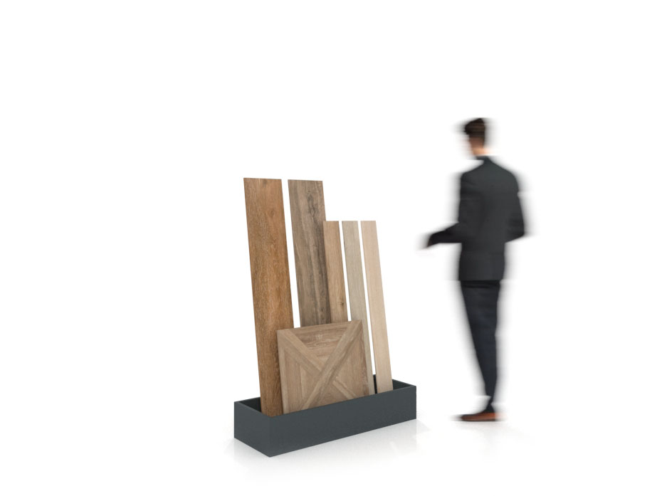 Expositor para madera Cuna Woodlook antracita lateral