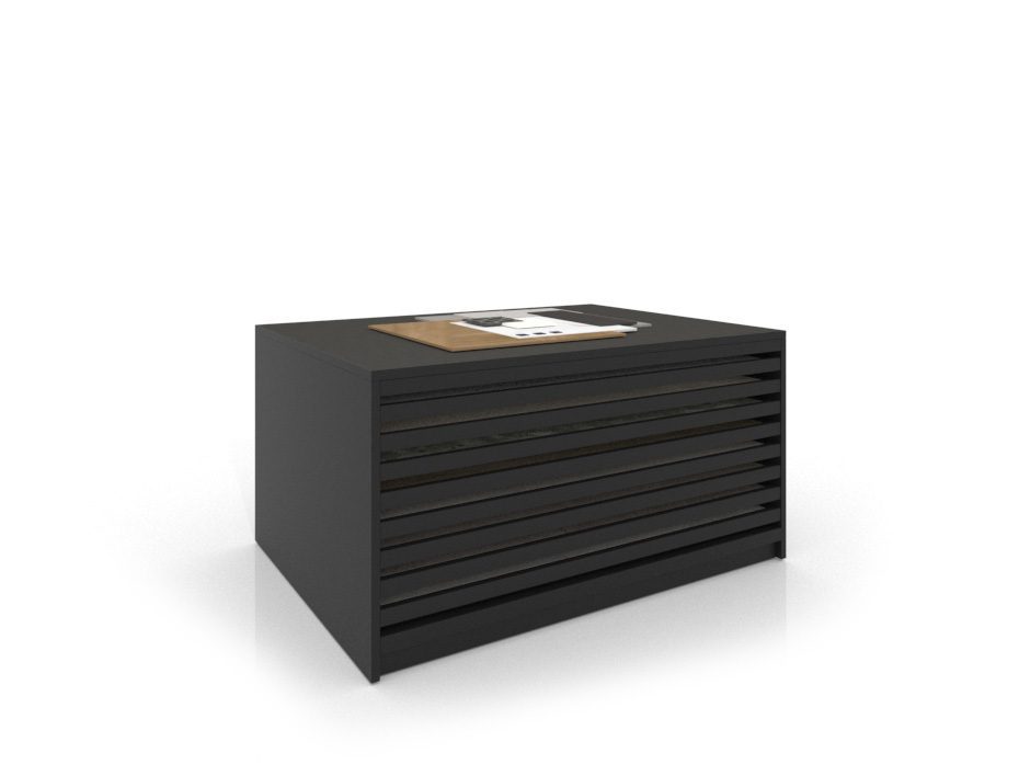 Expositor cerámico tipo cajonera Danubio bolon negro frontal