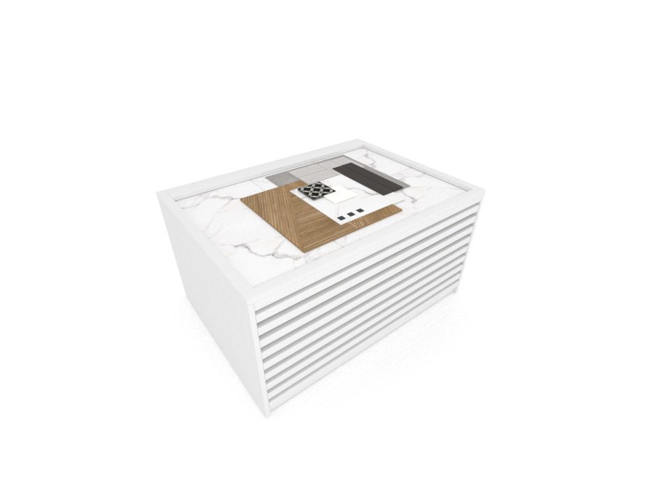 Expositor cerámico tipo cajonera Danubio panel blanco aereo