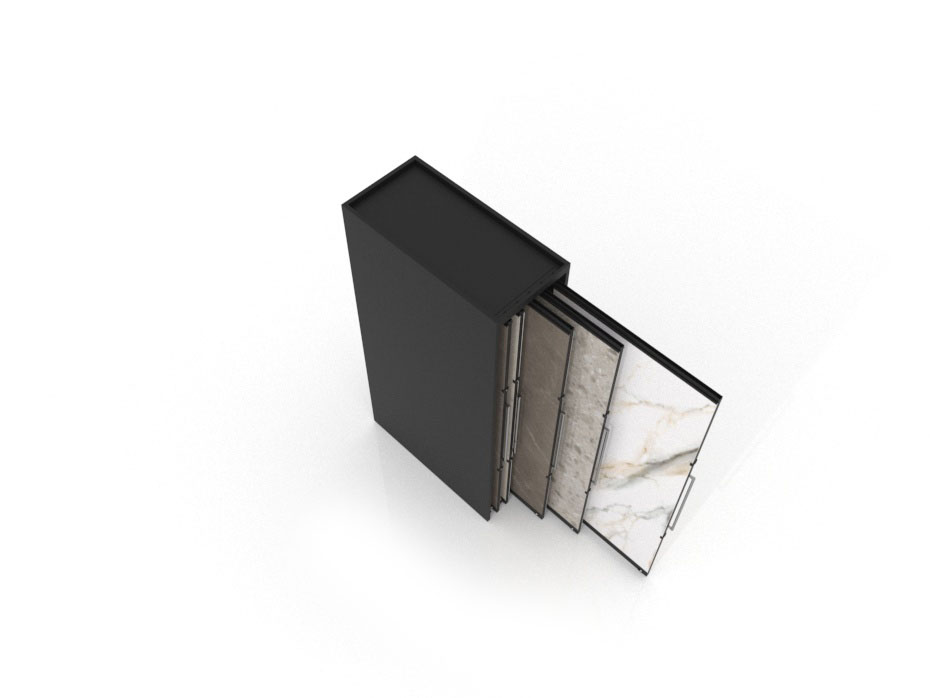Expositor corredero para azulejos de gran formato Denver 2400/10 Negro