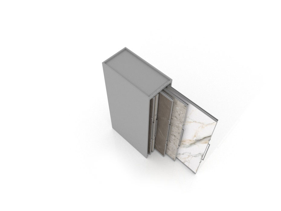 Expositor corredero para azulejos de gran formato Denver 2400/10 Plata