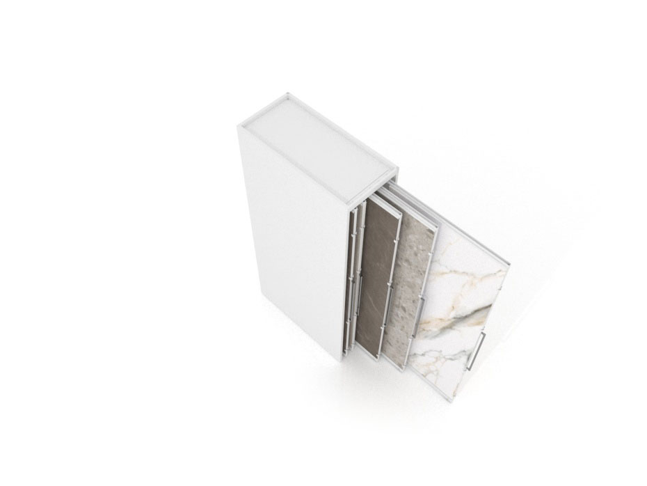 Expositor corredero para azulejos de gran formato Denver 2600/10 Blanco