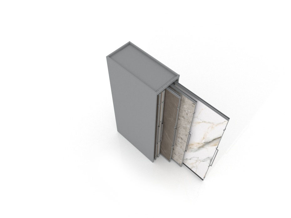 Expositor corredero para azulejos de gran formato Denver 2600/10 Plata