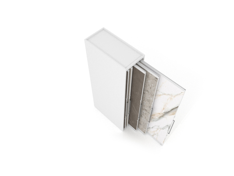 Expositor corredero para azulejos de gran formato Denver 2800/10 Blanco