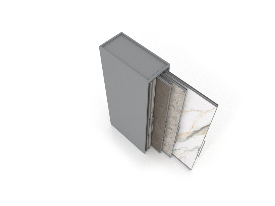 Expositor corredero para azulejos de gran formato Denver 2800/10 Plata