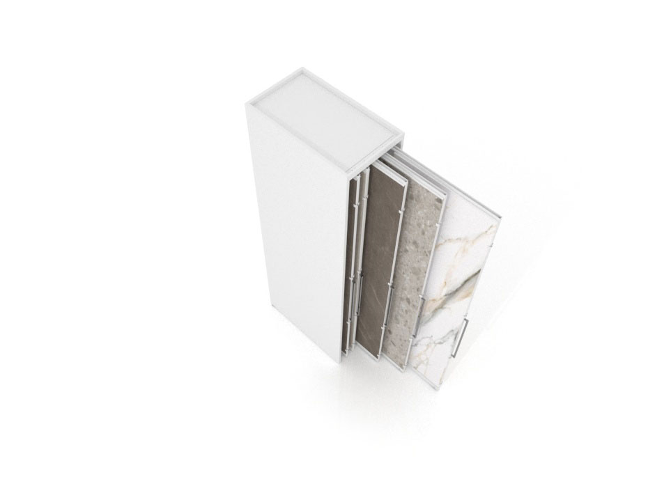Expositor corredero para azulejos de gran formato Denver 3000/10 Blanco