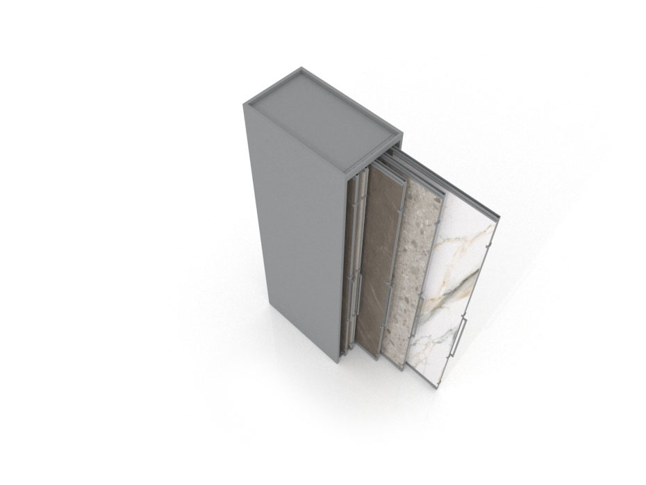 Expositor corredero para azulejos de gran formato Denver 3000/10 Plata