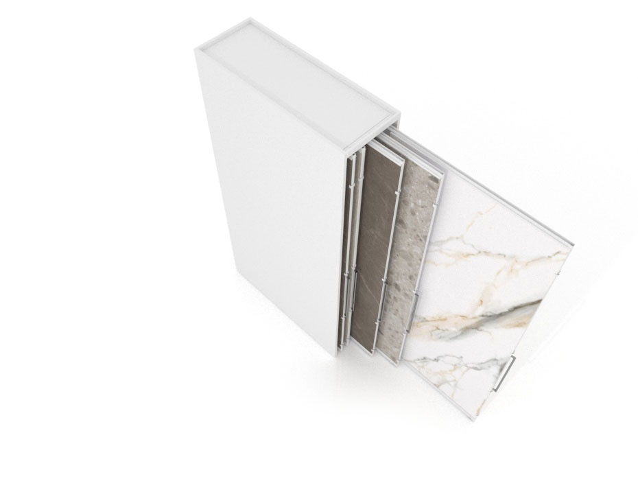 Expositor corredero para azulejos de gran formato Denver 3200/10 Blanco