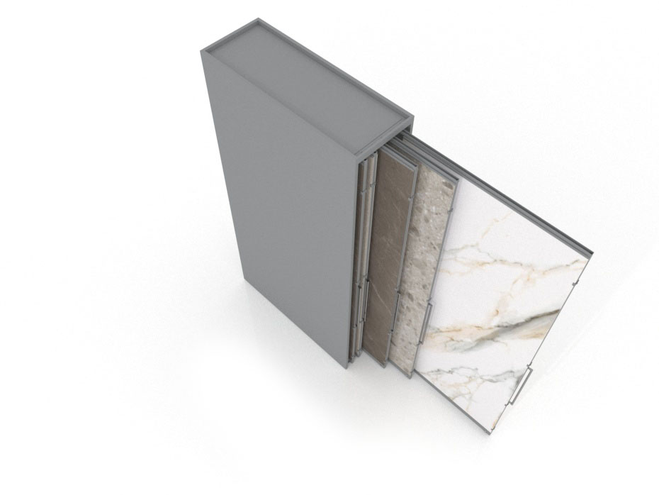 Expositor corredero para azulejos de gran formato Denver 3200/10 Plata