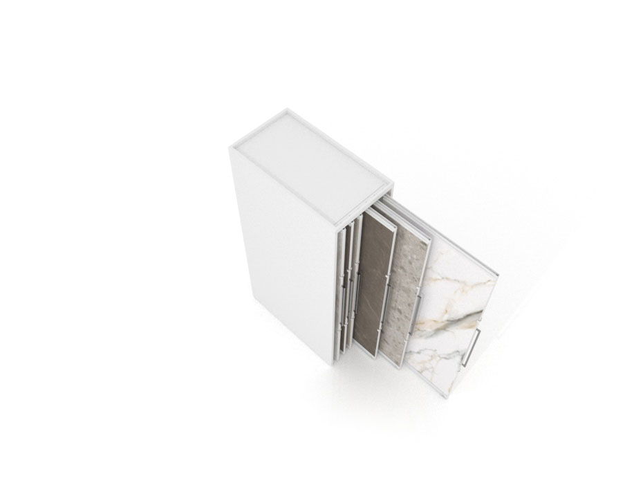Expositor corredero para azulejos de gran formato Denver 2400/12 Blanco