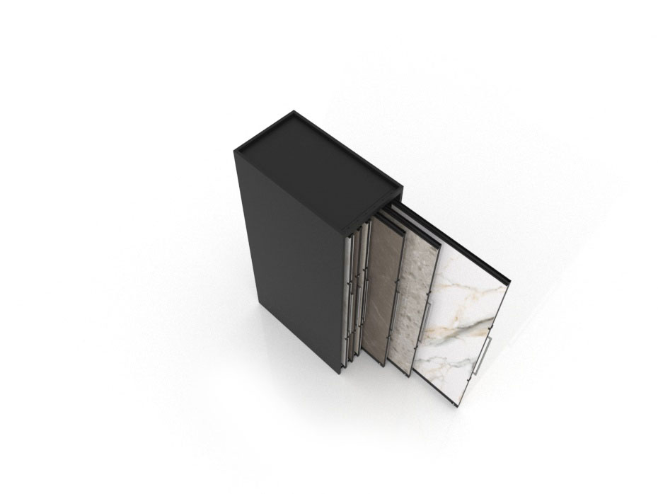 Expositor corredero para azulejos de gran formato Denver 2400/12 Negro