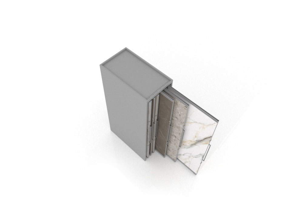 Expositor corredero para azulejos de gran formato Denver 2400/12 Plata