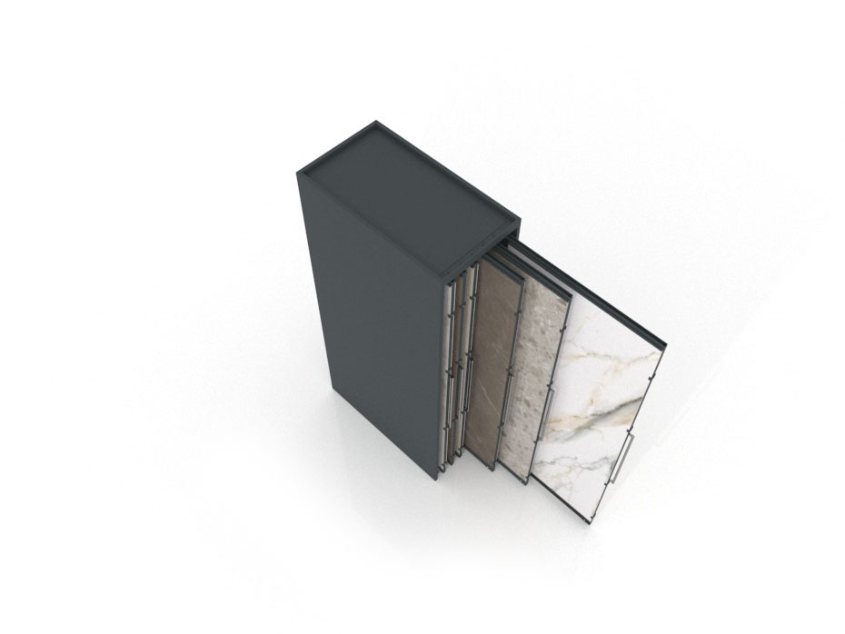 Expositor corredero para azulejos de gran formato Denver 2600/12 Antracita