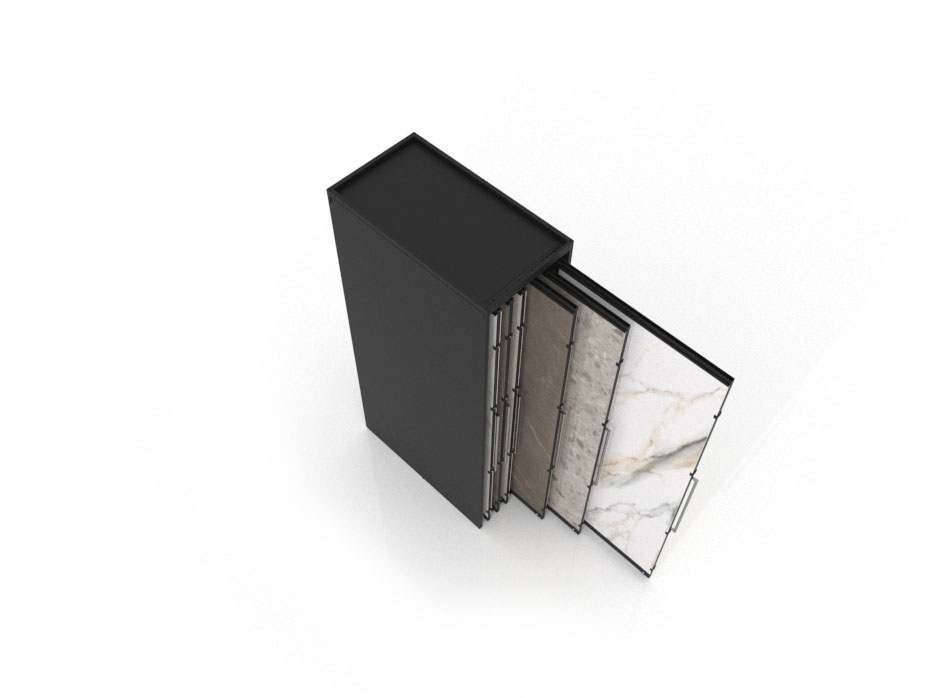 Expositor corredero para azulejos de gran formato Denver 2600/12 Negro