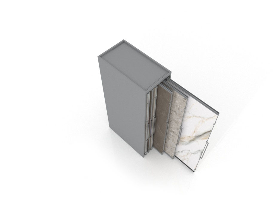 Expositor corredero para azulejos de gran formato Denver 2600/12 Plata
