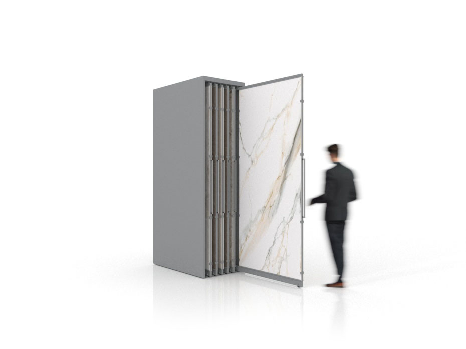 Expositor corredero para azulejos de gran formato Denver 2600/12 Plata