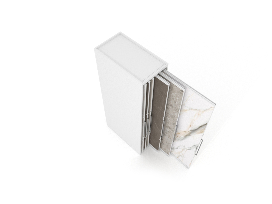 Expositor corredero para azulejos de gran formato Denver 2800/12 Blanco