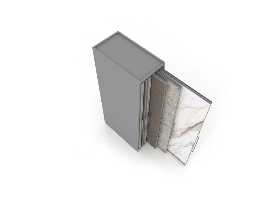 Expositor corredero para azulejos de gran formato Denver 2800/12 Plata