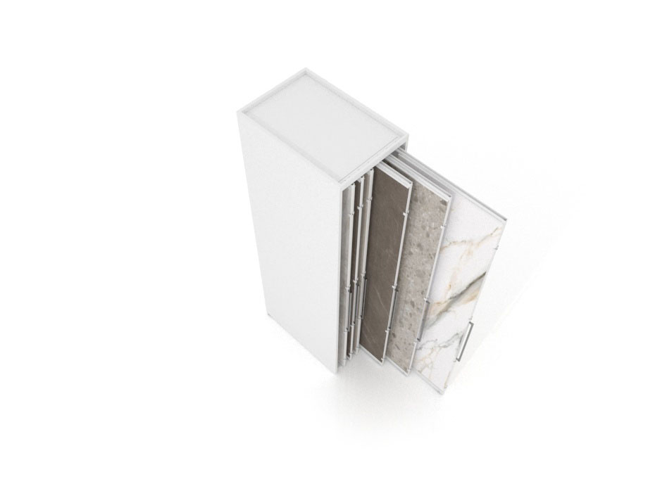 Expositor corredero para azulejos de gran formato Denver 3000/12 Blanco