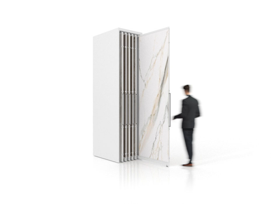 Expositor corredero para azulejos de gran formato Denver 3000/12 Blanco