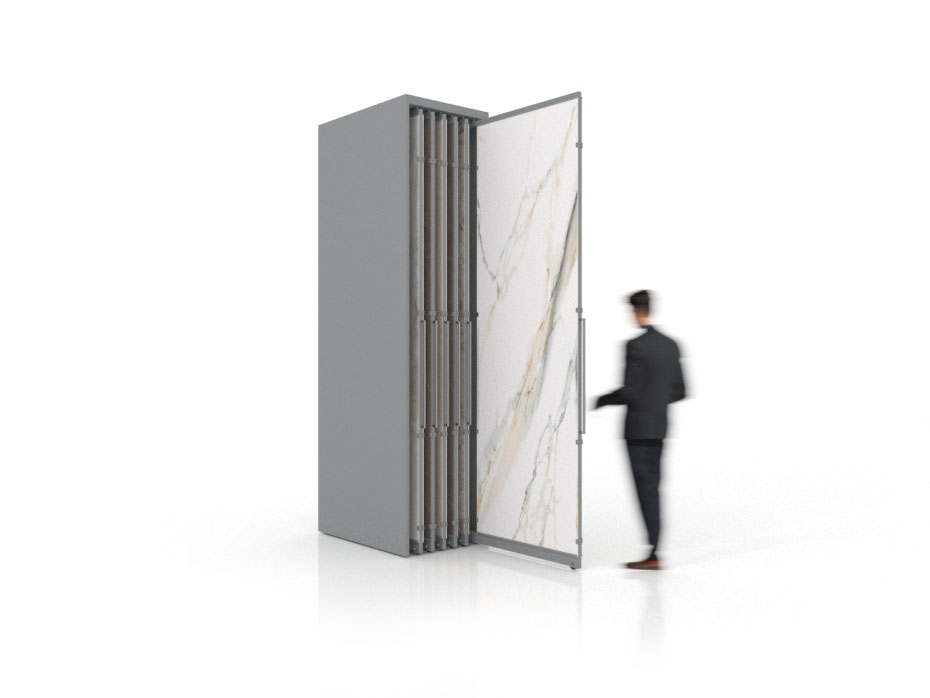 Expositor corredero para azulejos de gran formato Denver 3000/12 Plata