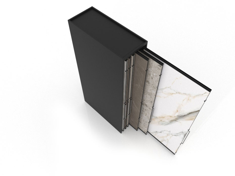 Expositor corredero para azulejos de gran formato Denver 3200/12 Negro