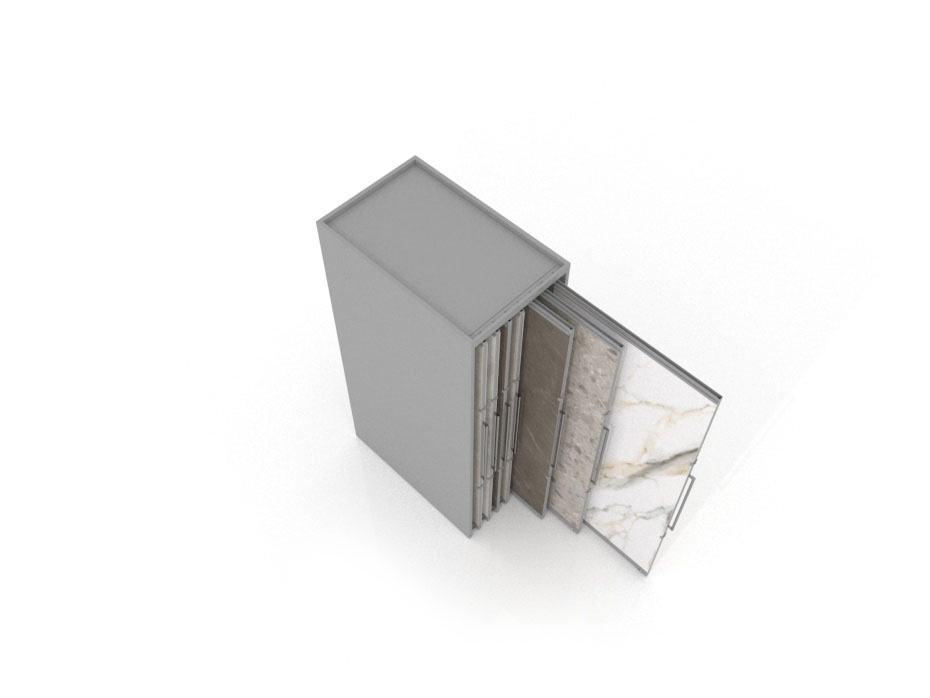 Expositor corredero para azulejos de gran formato Denver 2400/14 Plata