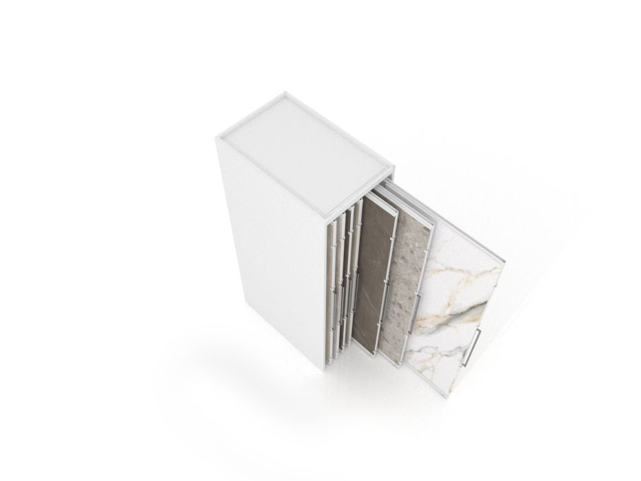 Expositor corredero para azulejos de gran formato Denver 2600/14 Blanco