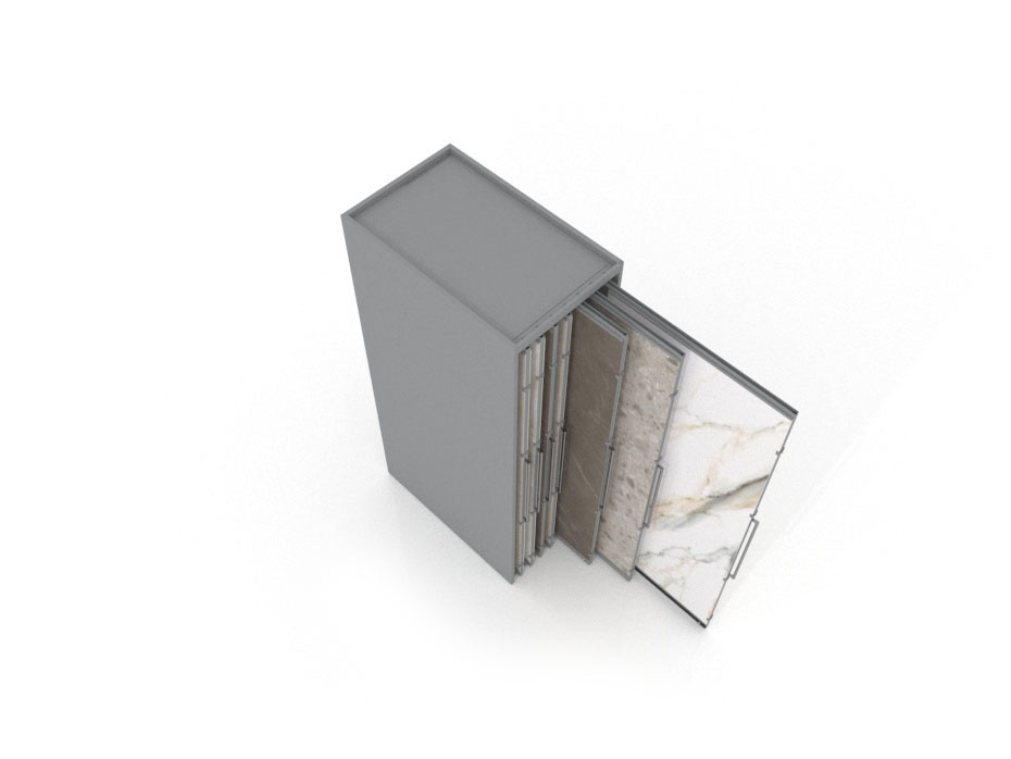 Expositor corredero para azulejos de gran formato Denver 2600/14 Plata