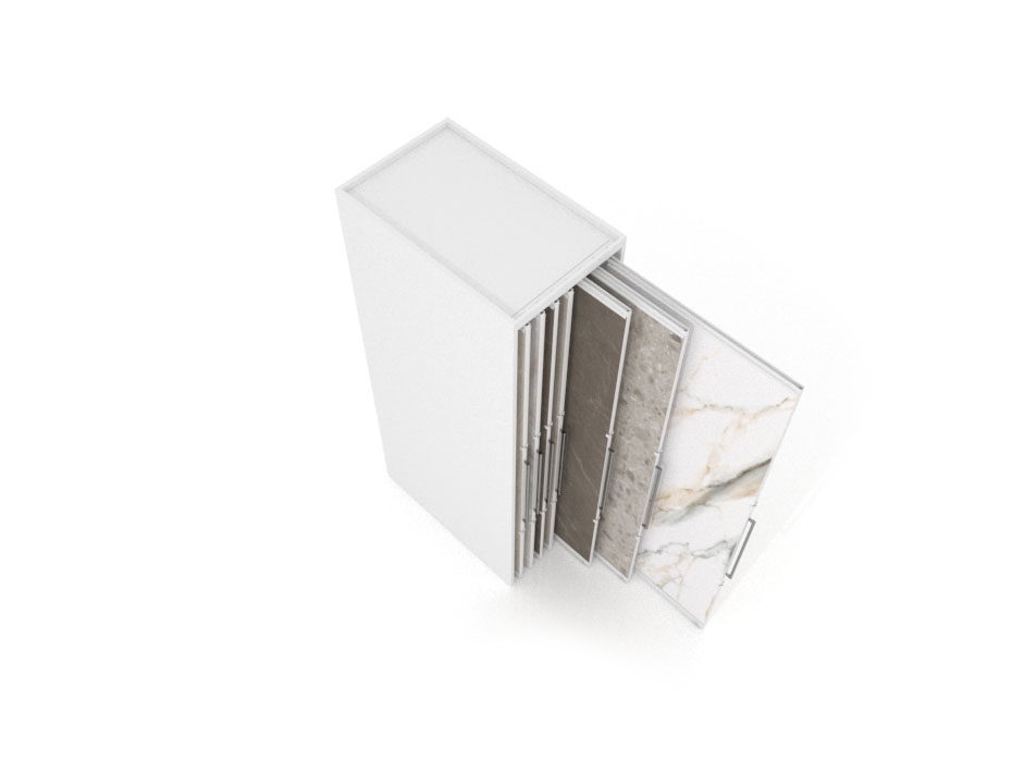 Expositor corredero para azulejos de gran formato Denver 2800/14 Blanco