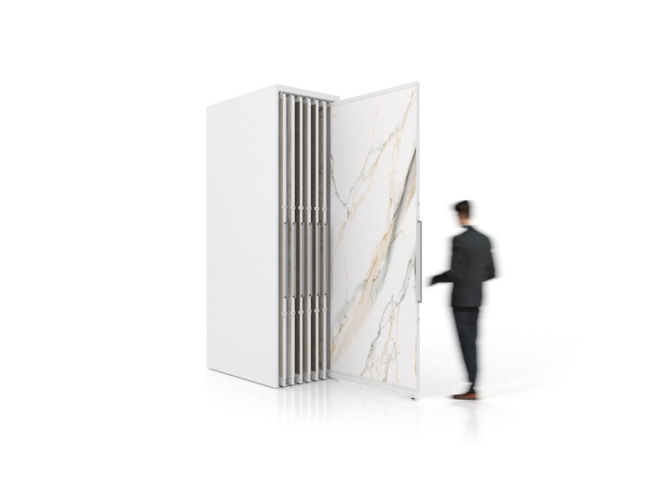 Expositor corredero para azulejos de gran formato Denver 2800/14 Blanco