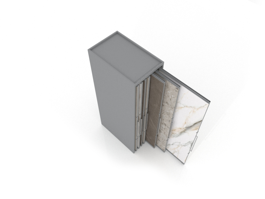 Expositor corredero para azulejos de gran formato Denver 2800/14 Plata